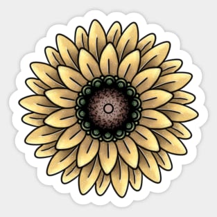 Cute Sunflower Mandala Sticker